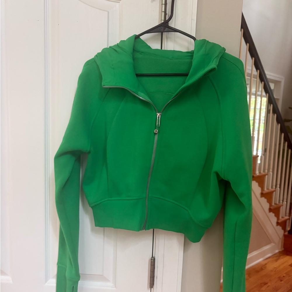 lululemon athletica Green Zip-Up Jacket crop scuba hoodie size 10 - Picture 2 of 6